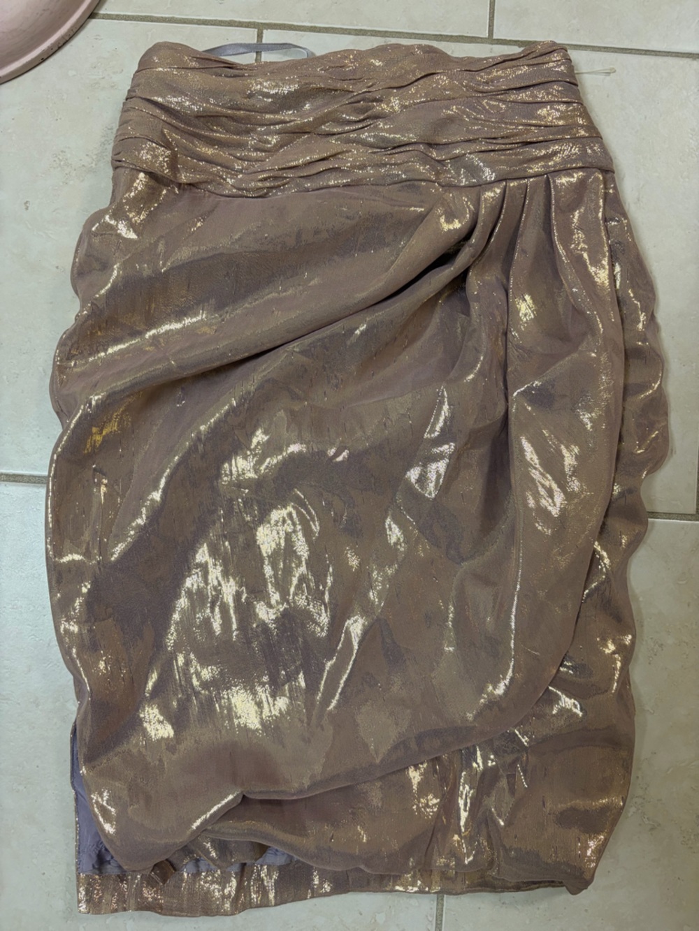 Bob Mackie Metallic Gold and Lavender Mini Skirt
